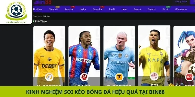 Kinh nghiệm soi kèo bóng đá hiệu quả tại Bin88