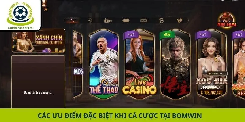 Các ưu điểm đặc biệt khi cá cược tại Bomwin